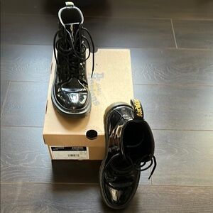 Dr. Martens Women’s Size US 7 Vegan Black and Gold Sparkles